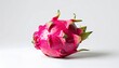 © raniekadm - Vibrant Pink Dragon Fruit on White Background.