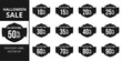 © itsumair - Halloween sale discount labels in an abstract decorative shape with percentage offers from 10 to 90 percent