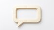 © MDMASUD - Minimalist cream colored speech bubble made of layered folded paper sheets on a plain white background for social media message template space