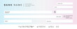 © bibin - Blank bank cheque template vector illustration with pastel pastel gradient, security features icon, and MICR code line for payment mockup. (139 characters)
