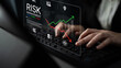 © InfiniteFlow - A business professional interacts with a high-tech digital interface for risk management, showcasing graphs and data symbols while using a modern keyboard. Nascent