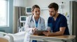 © Danny - Doctor and Nurse Collaborating on Futuristic Medical Data with Holographic Interface in Hospital Room