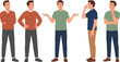 © MstRabeya - Thinking Young Man Vector Character Set with Poses for Doubting Problem Solving Shrugging and Making Decisions in Casual Outfits for Business Marketing Designs