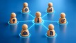 © NA Contributor - Teamwork and Collaboration Concept Central leader connected to diverse team members with icons representing ideas operations growth goals and documentation.