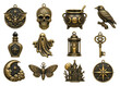 © Rawpixel.com - PNG Vintage brass occult charms and gothic decorative icons set