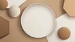 © Zubair - Minimal marketing banner background with geometric forms soft lighting clean composition empty center modern corporate design clarity focus