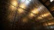 © Essence Stock Creati - Industrial metal wall with reflective surfaces set in a warehouse or factory environment featuring warm lighting and a rugged aesthetic