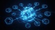 © MDMahmudul - A Futuristic Centralized Digital Hub Connected To Multiple Peripheral Data Processing Nodes