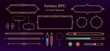 © Red Monkey - Fantasy buttons vector asset set with golden gradient and metallic effect for mobile RPG game user interface UI design with elegant thin outline progress bars and banners on dark background