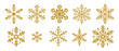© Mark - Gold snowflake icons with ornate crystal and geometric design