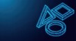 © Moon Guy - PlayStation Gaming Symbols Neon Blue Glow Abstract Futuristic Technology Background