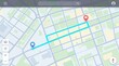 © BlackBridge Media - City Map Interface with Navigation Route and Location Pins