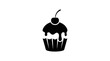 © mitita - Vector illustration of cupcake with cherry on top vector icon on a transparent background
