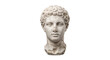© no one - Ancient Roman marble bust of a young man with curly hair, featuring classical style and detailed craftsmanship on a white background