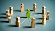 © Hahahaha - Teamwork network concept with diverse people connected around a central leader representing collaboration, communication and leadership