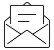 © sultan - Open envelope line art icon showing a letter inside with black and white envelope document communication correspondence business