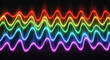 © sahenur89 - Colorful Neon Sine Waves and Sound Equalizer Spectrum Lines on Dark Background