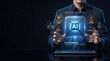 © Majed - ASI computational power concept with advanced processor chip representing unlimited processing capacity extreme speed and superintelligent cognition