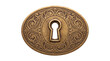 © dimond - Vintage brass keyhole escutcheon plate, antique ornate bronze door hardware, decorative victorian key hole lock element for interior design hardware isolated PNG with Transparent Background