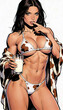 © PANDORA ILARE - Stylized comic‑style illustration of a person in a cow‑pattern bikini holding a glass of milk, highlighted by bold shading and warm gradient tones for a playful visual impact