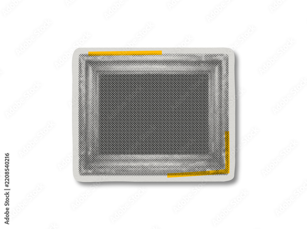 Halftone pop art style rectangular frame with copy space and paper ...