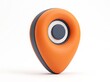 © Stromlab-2 - 3D Orange and gray map pin location marker icon with circular center navigation icon location sign