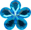 © Kwangmoozaa - Blue flower shaped crystal rhinestone gem sticker isolated on white background