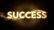 © Khadija - The word success written in glowing golden particles with a light trail effect on black achievement motivation particles business accomplishment inspiration typography