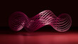© Metadancer - 3d abstract wireframe mesh with curved lines on red background