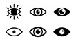 © AESAAKTER - Six different eye icons are presented in black silhouettes on a clean white background.