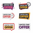 © hassamkhanzzz - Limited time offer speech bubble promo badges set with clock timer isolated on transparent background