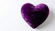 © southwind - Purple velvet heart cushion symbolizing love and romance