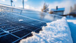 © KotBaton - Snow-covered solar panels in a winter landscape, highlighting renewable energy, clean technology, seasonal challenges and sustainable electricity generation.