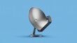© Alpha - Modern satellite dish antenna on stand isolated on blue background