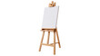 © darietta - Wooden artist easel with a blank white canvas for painting and drawing