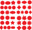 © syna - Red blank badges, starbursts and label shapes vector set