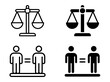 © Shapla - Justice scale and equality of people icon set with equality