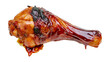 © Martina - Juicy glazed roasted chicken leg with dark barbecue sauce, isolated on transparent background