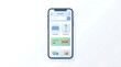 © ties.studio - Smartphone displaying modern home furniture e-commerce shopping app.