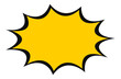 © Musa - Comic book style yellow burst bubble with thick black border isolated on transparent background