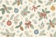 © Rawpixel.com - Vintage Christmas botanical pattern with holly, pine, ornaments