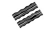© Adobe - Two delicious crispy bacon strips depicted as a minimalist black and white vector icon graphic
