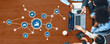 © InfiniteFlow - A diverse business team engages in strategic planning and data analysis using modern technology and graphics, focusing on digital marketing and growth goals. Amity