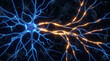 © SafatMahmud - Neuron network transmitting electrical impulses with glowing