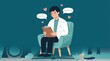 © keen - Friendly male doctor or therapist sitting and talking to patient