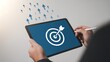 © Sumi - A digital marketing and business concept showing a tablet with a target icon and upward pointing arrows indicating success and strategy