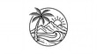 © ENDRY - Tropical Beach Line Art.