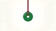 © DenShandy - Green jade bi disc pendant on red cord