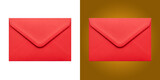 Bright red paper envelope sealed flat for mailing or invitation card design
