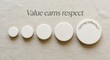 © Haraz - Wooden circles of increasing size symbolizing value earning respect